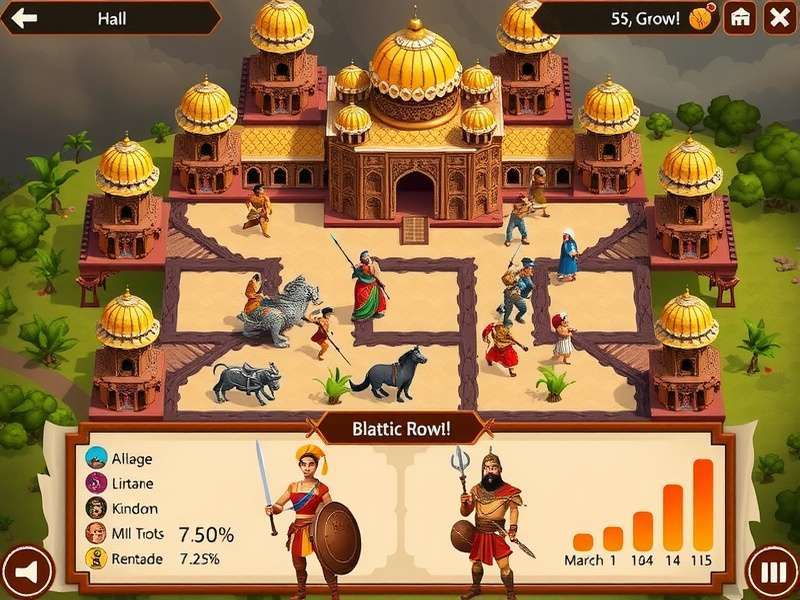 Majestic Rajas gameplay screenshot showing kingdom building